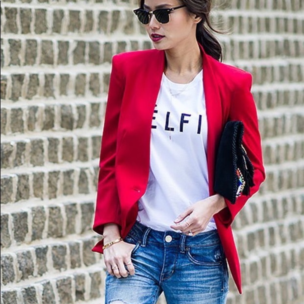 Fully lined red blazer